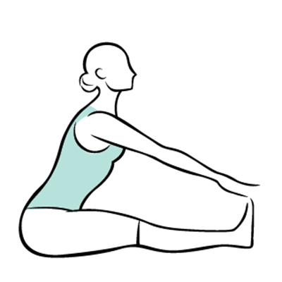 Illustration of seated toe touch