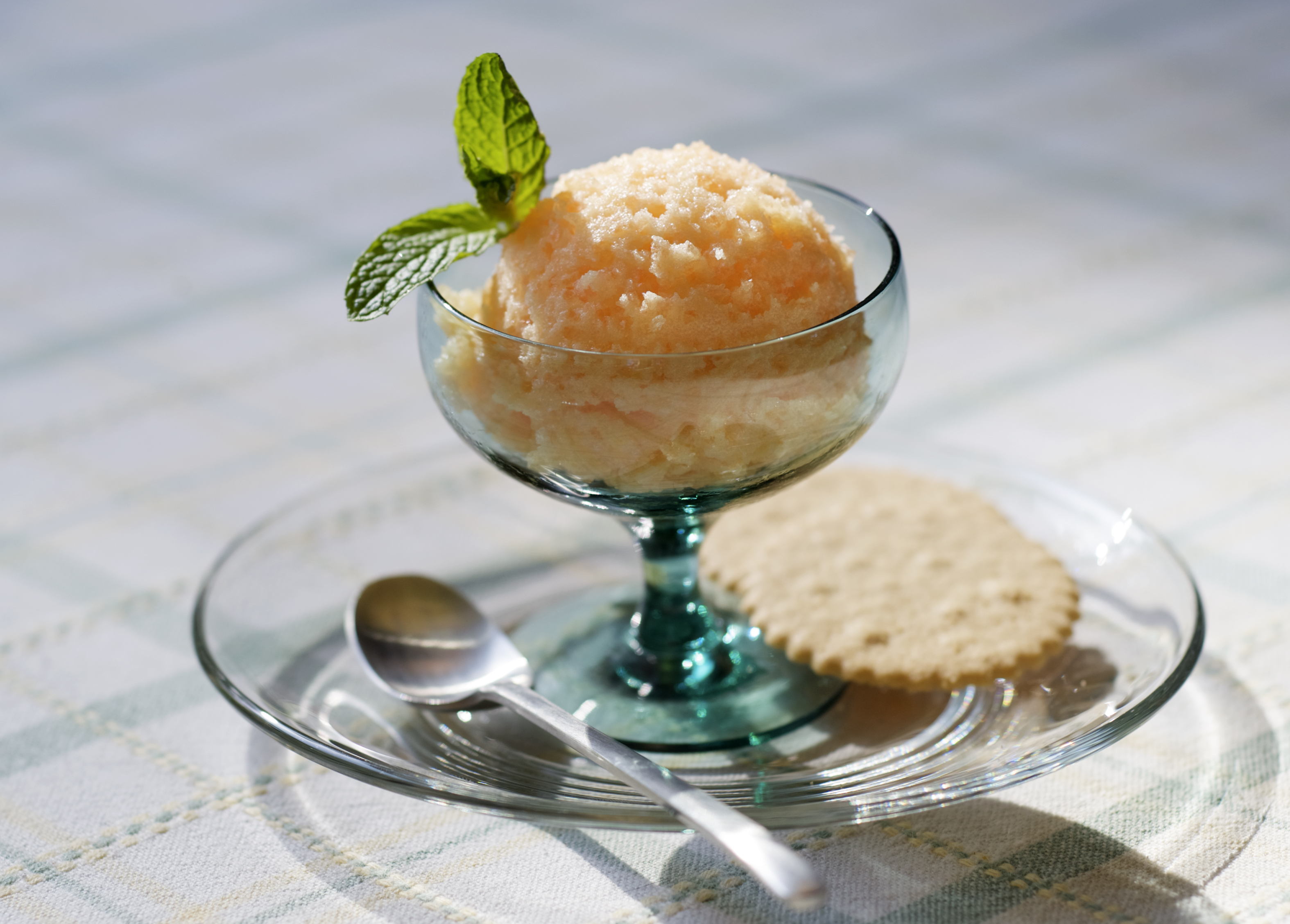 peach and basil sorbet