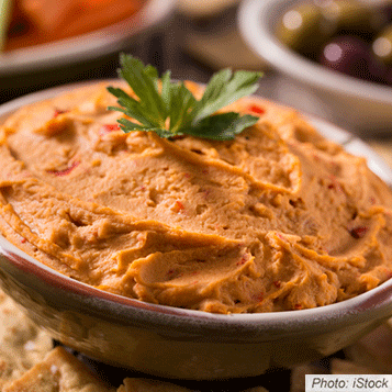 Homemade Red Pepper Hummus