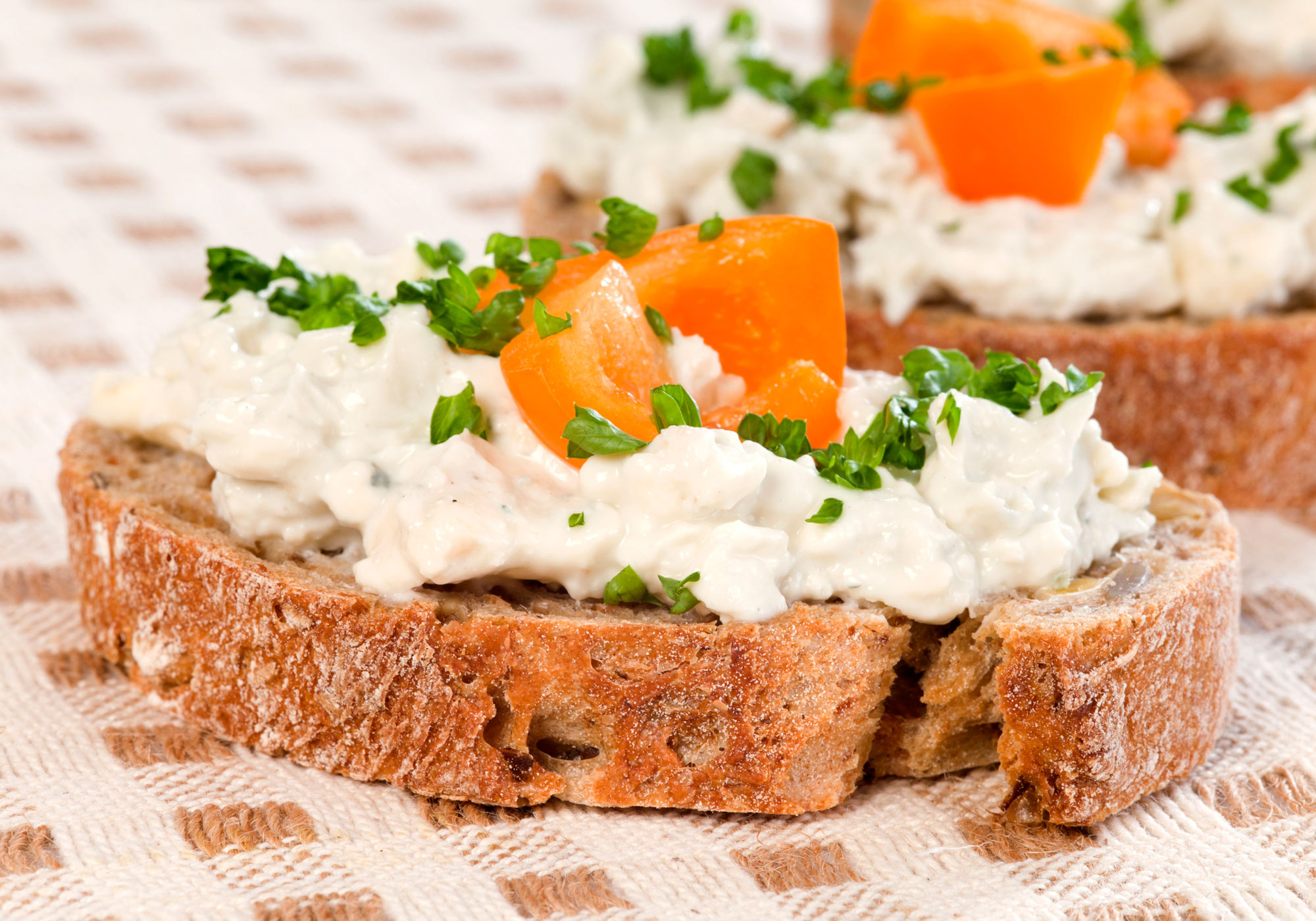 Photo: Blue Cheese Dressing on toasted bread.