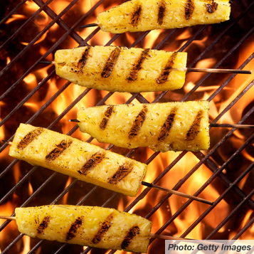 Pineapple Skewers with Lemon Yogurt