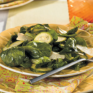 Zucchini, Parmesan, and Mache Salad