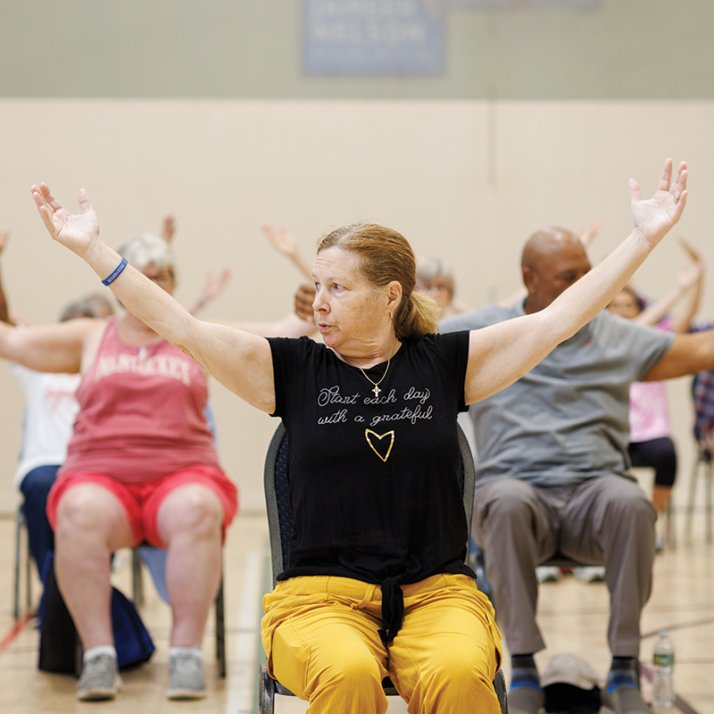 People stretching