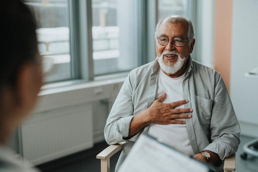 senior man talking to his doctor