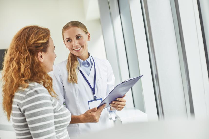 patient speaking to a doctor