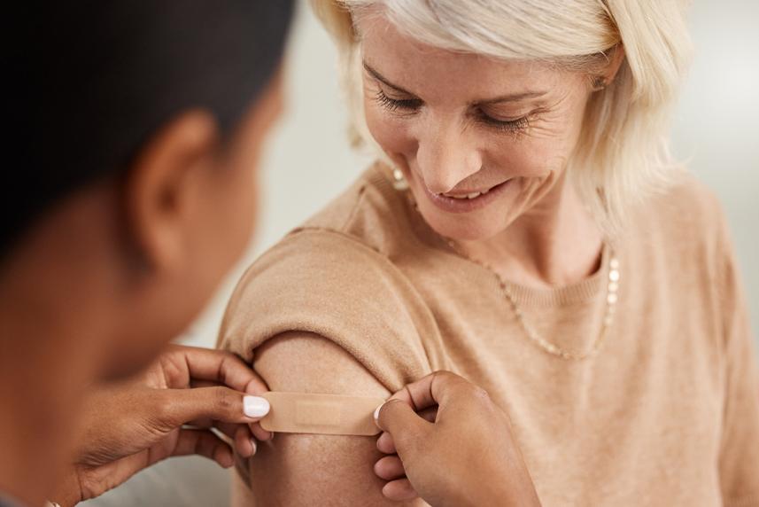 Person getting a vaccine shot