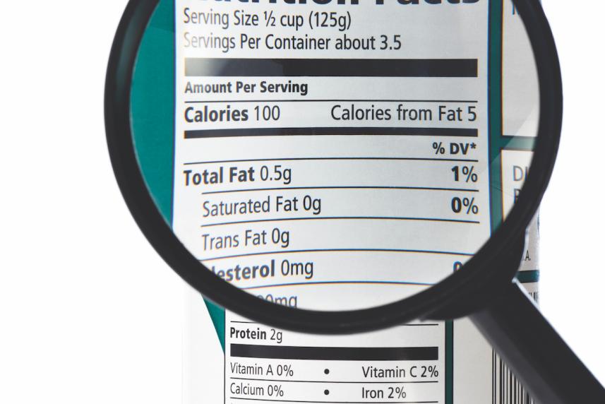 nutrition label