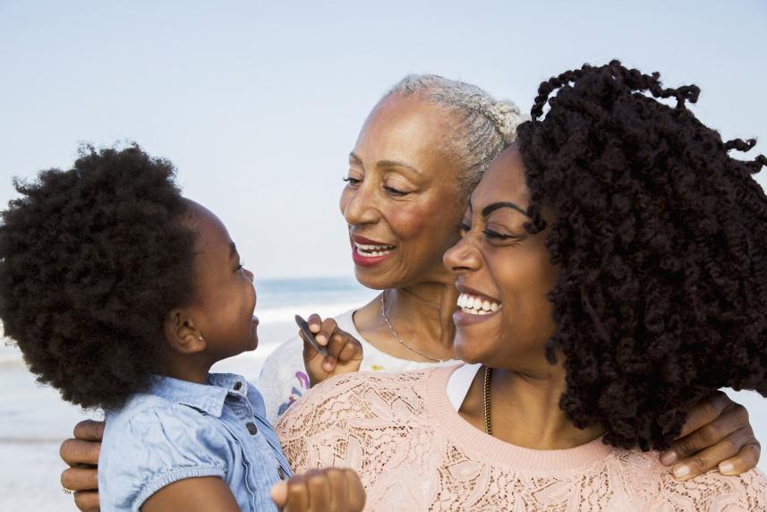 Smiling family on vacation