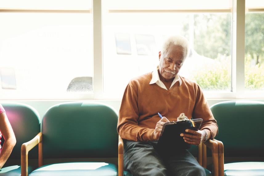 Older man in waiting room