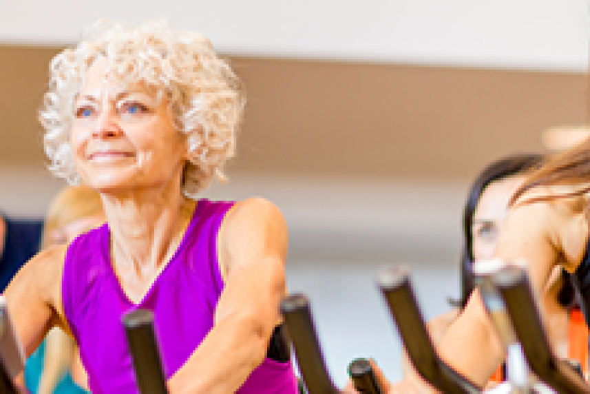 Group exercise on a bike