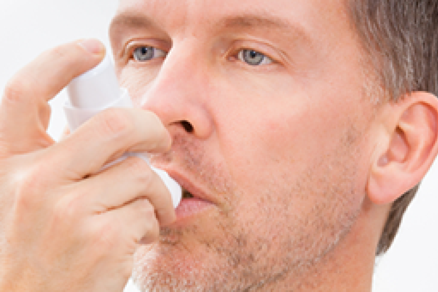 Man with inhaler