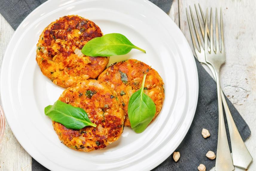 Chickpea and Japanese Sweet Potato Burger