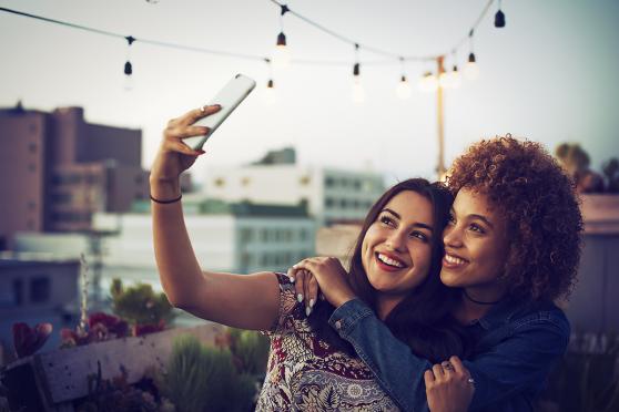 Two woman taking a selfie