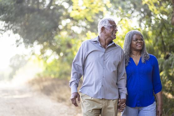 Couple walking together