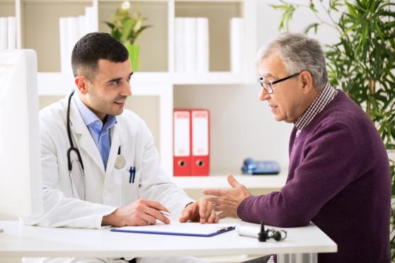 Doctor talking to patient