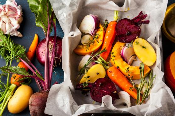 carrots, beets, radish