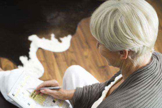 older woman playing a game