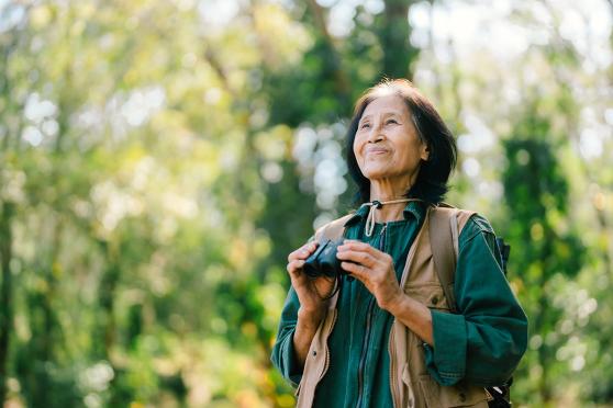 Person with binoculars 