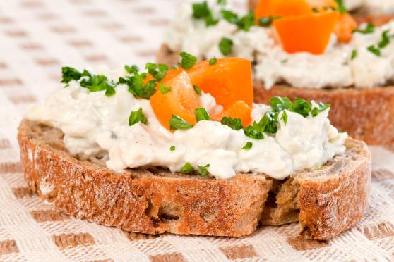 Photo: Blue Cheese Dressing on toasted bread.