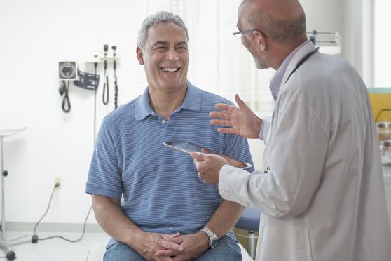 Doctor and patient at their annual wellness visit. 