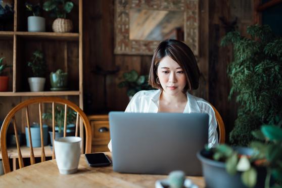 Woman on her laptop