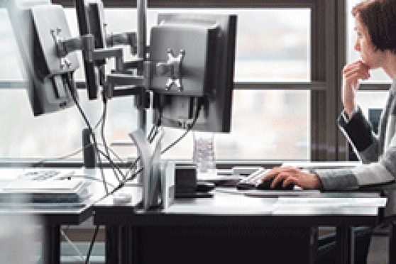 Woman sitting at desk